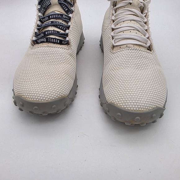Nobull Womens 8.5 Men 7 Outwork High Top White Athletic Gym Workout Trainer Turf - Picture 3 of 9